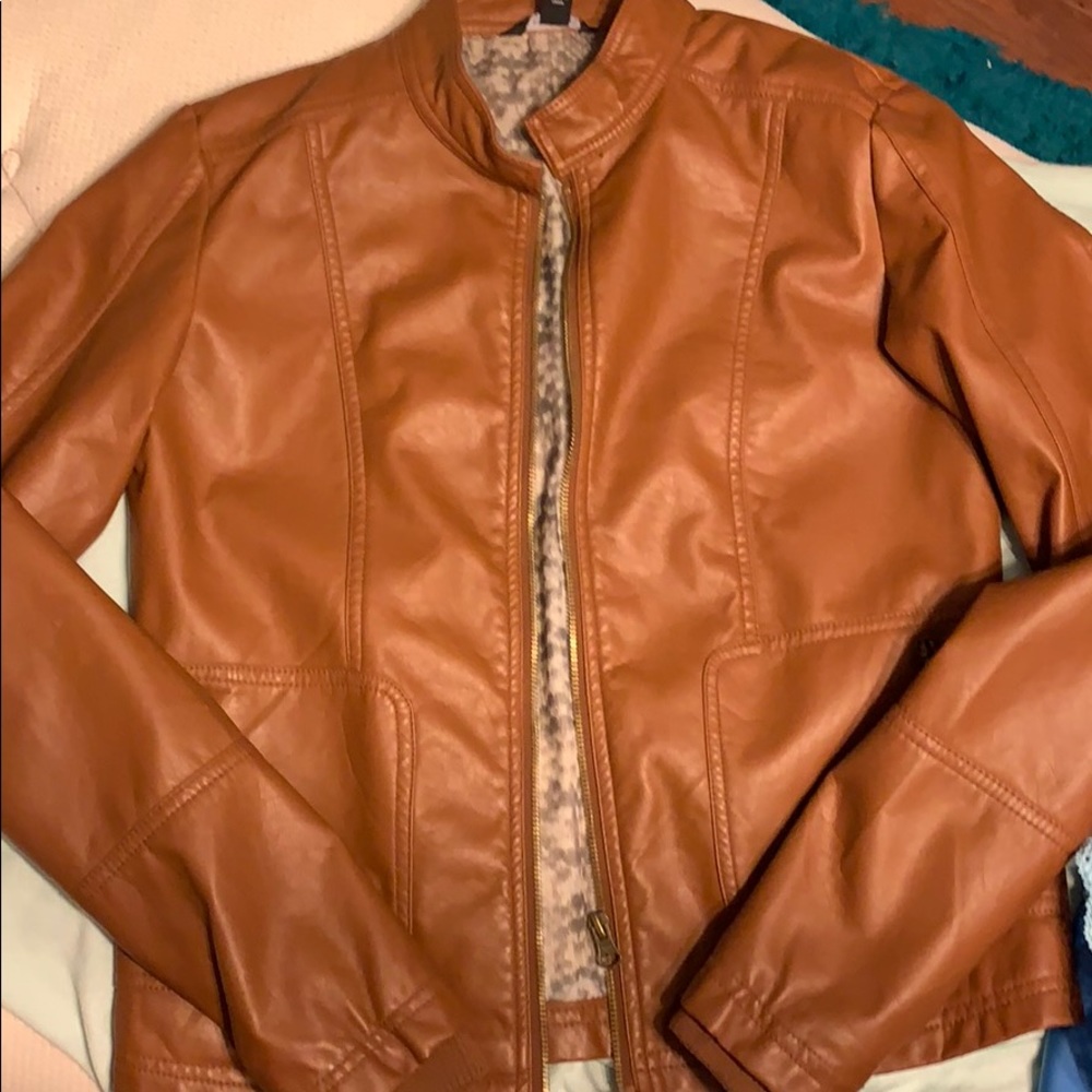 Light brown leather jacket